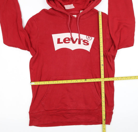 Levi's Women's Red Pullover Hoodie Medium Classic Logo Sweatshirt