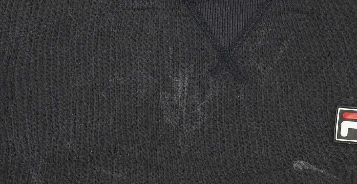 Additional view of Fila Men's Black Logo Pullover Sweatshirt L Regular Fit Crew Neck
