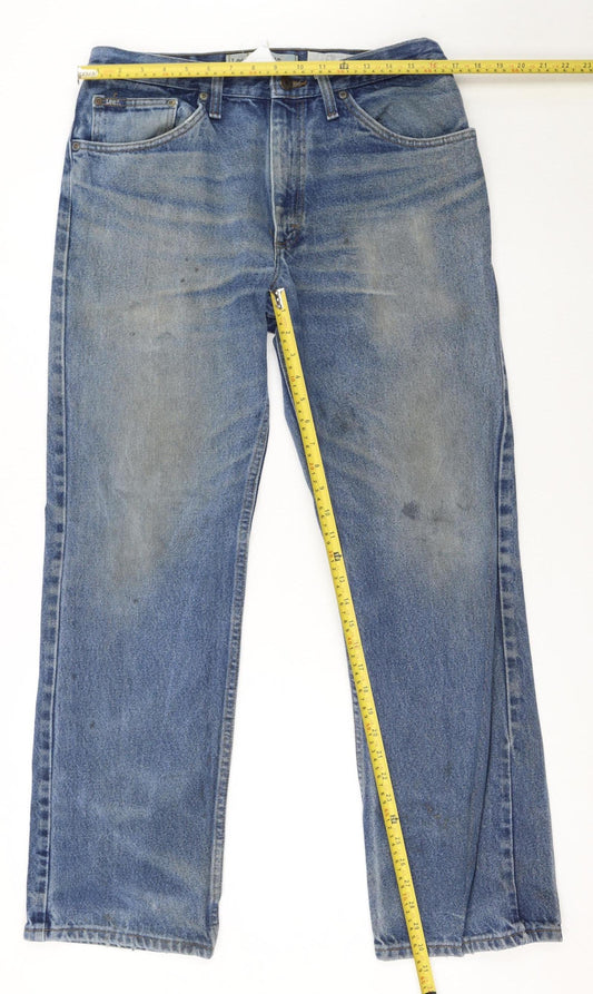 Lee Men's Blue Straight Leg Regular Fit Denim Jeans 33W 32L