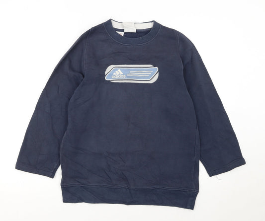 Adidas Boys Navy Blue Crew Neck Sweatshirt Size 12-13 Years Casual
