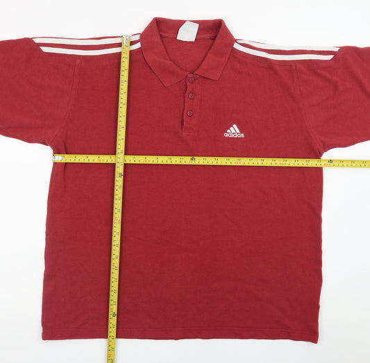 Adidas Men's Red Short Sleeve Polo Shirt Size XL Classic Fit