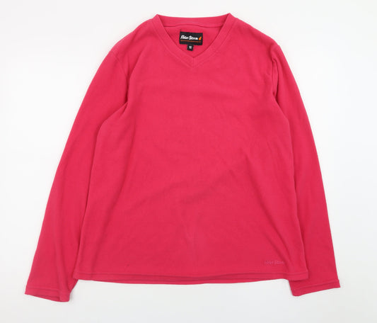 Peter Storm Womens Pink Fleece Pullover Sweatshirt Size 16 V-Neck