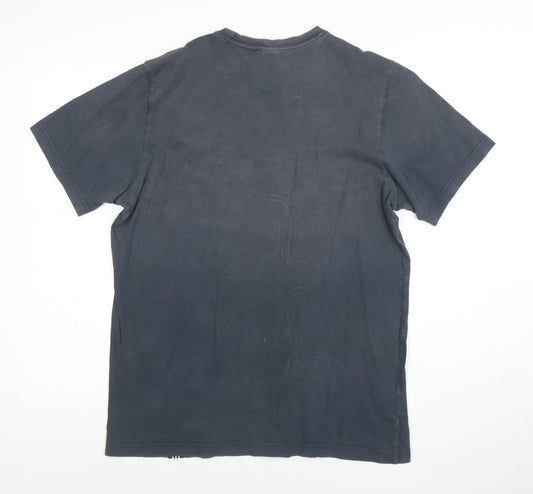 Adidas Men's Blue Graphic Logo Cotton T-Shirt Size M