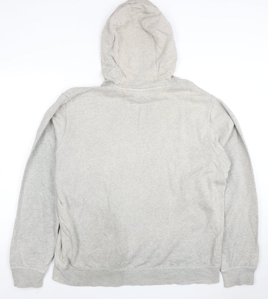 Nike Men's Grey XL Pullover Hoodie with Logo Print