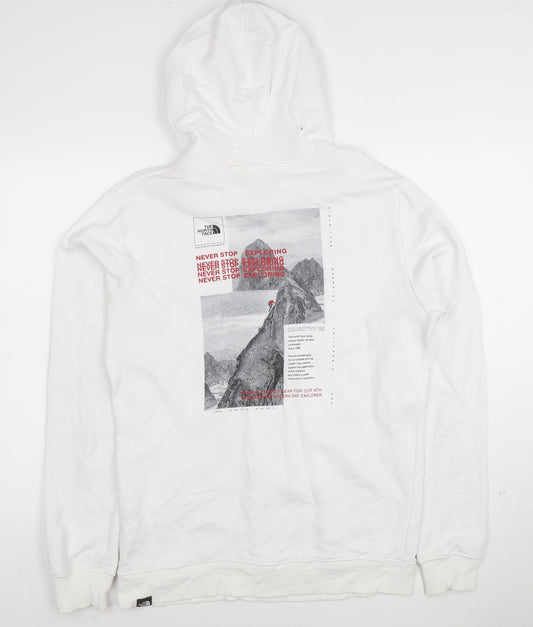 The North Face Men's White Pullover Hoodie M Graphic Outdoor