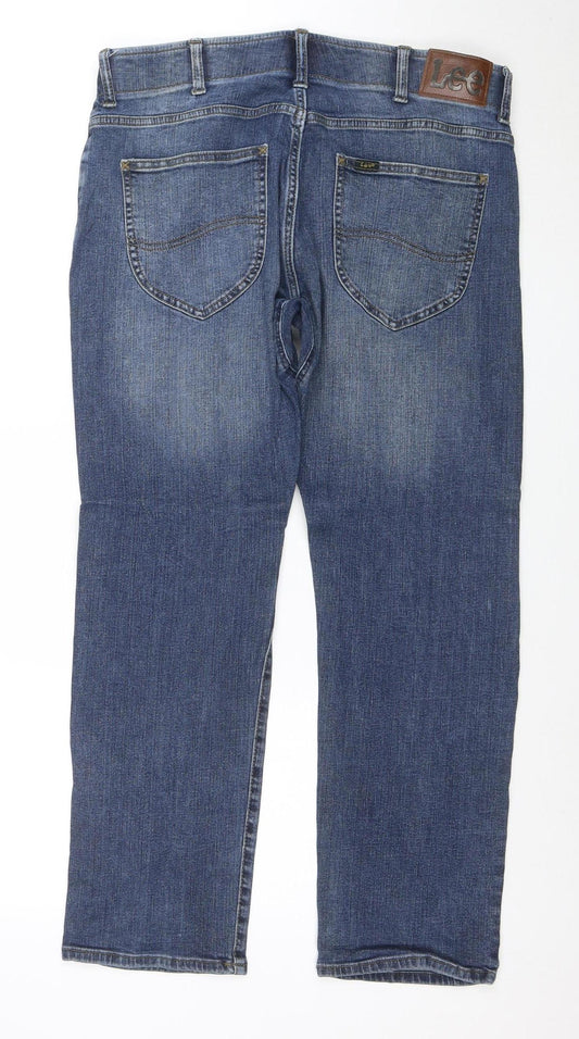 Lee Men's Blue Slim Straight Jeans 34x30 Denim Comfort Fit
