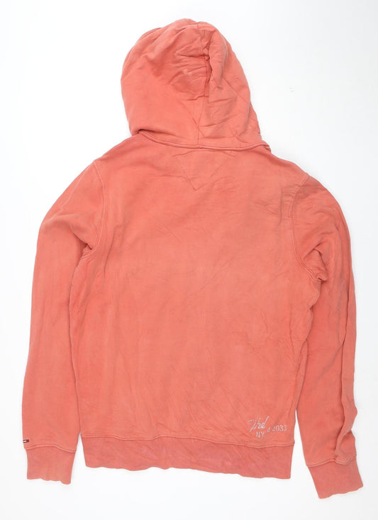 Tommy Hilfiger Men's Orange Graphic Pullover Hoodie Size L