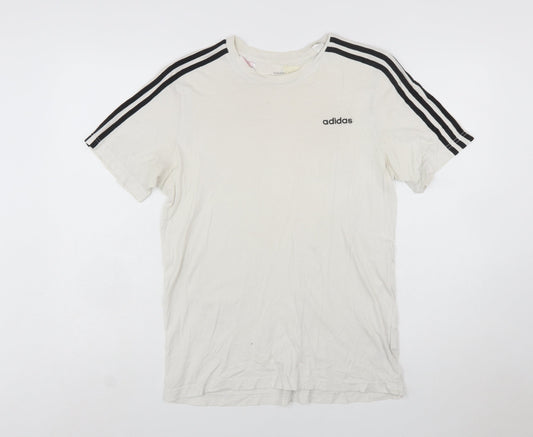 Adidas Boys White 15-16 Years T-Shirt Short Sleeve Crew Neck Sports Top