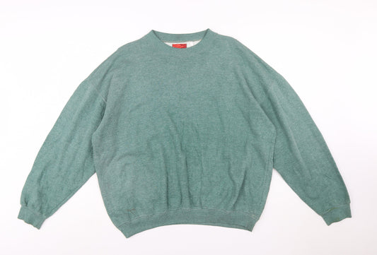 Additional front view of Lee Cooper Men's Green Crew Neck Pullover Sweatshirt L