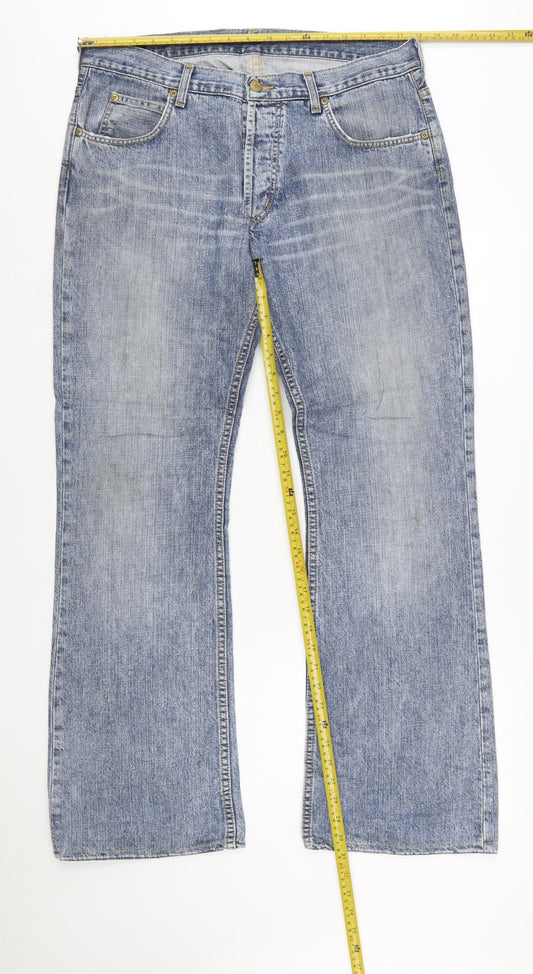 Lee Men's Blue Denim Straight Jeans W36 L32 Denver Regular Fit