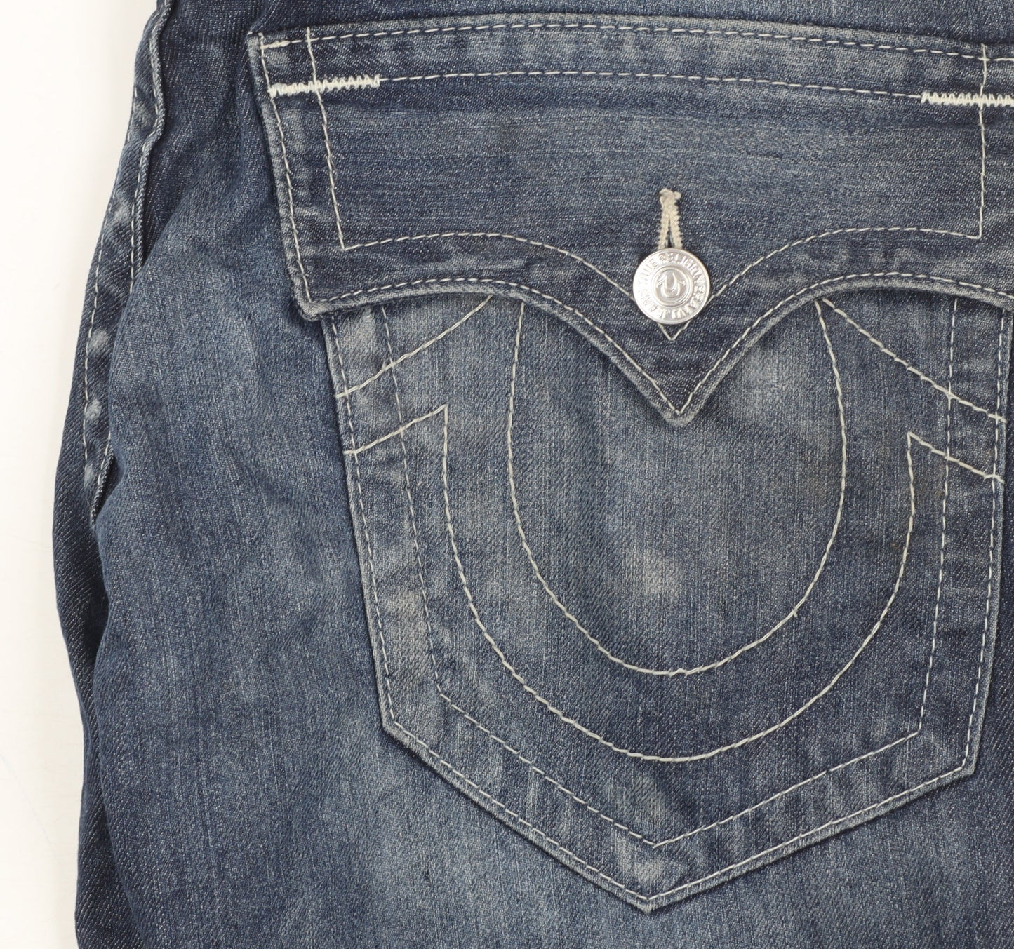 True Religion Men's Blue Bootcut Jeans Size 33 Regular Denim