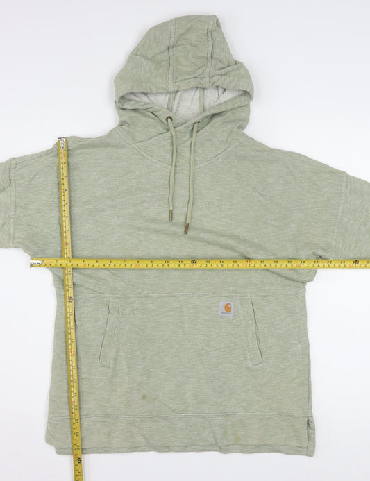 Carhartt Women Sage Green Pullover Hoodie Size S Relaxed Fit Cotton Blend
