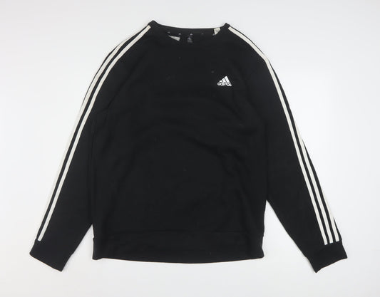 Adidas Men's Black Crew Neck Pullover Sweatshirt L Sports Style
