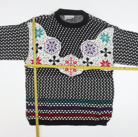 Custom Design Women's Multicoloured Fair Isle Acrylic Jumper Size 2