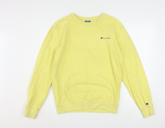 Champion Men’s Yellow Crew Neck Cotton Sweatshirt Size S
