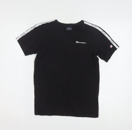 Champion Boys Black Logo Short Sleeve T-Shirt 11-12 Years