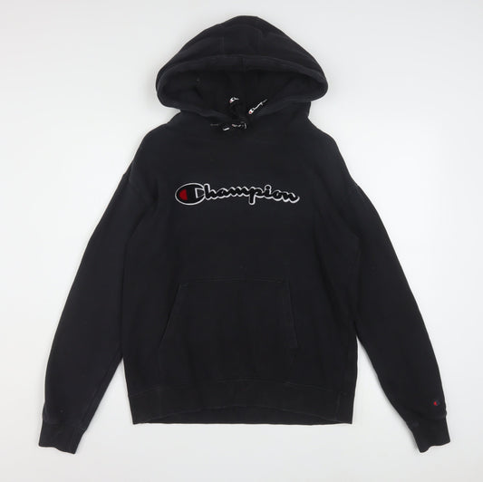 Champion Men's Black XS Pullover Hoodie with Logo Design