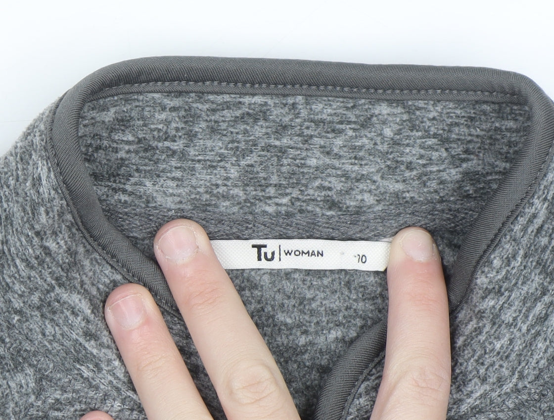 Tu Women Grey Full Zip Hoodie Size 10 Polyester Lightweight