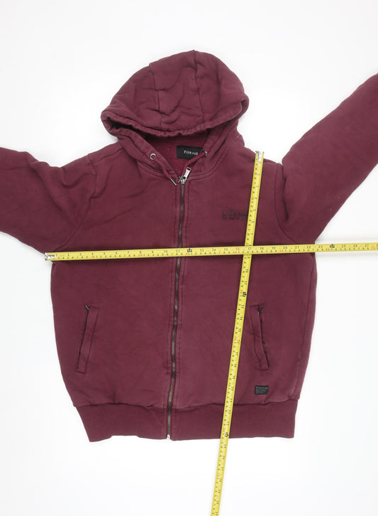 Firetrap Men's Red Full Zip Hoodie XL Long Sleeve Cotton Blend