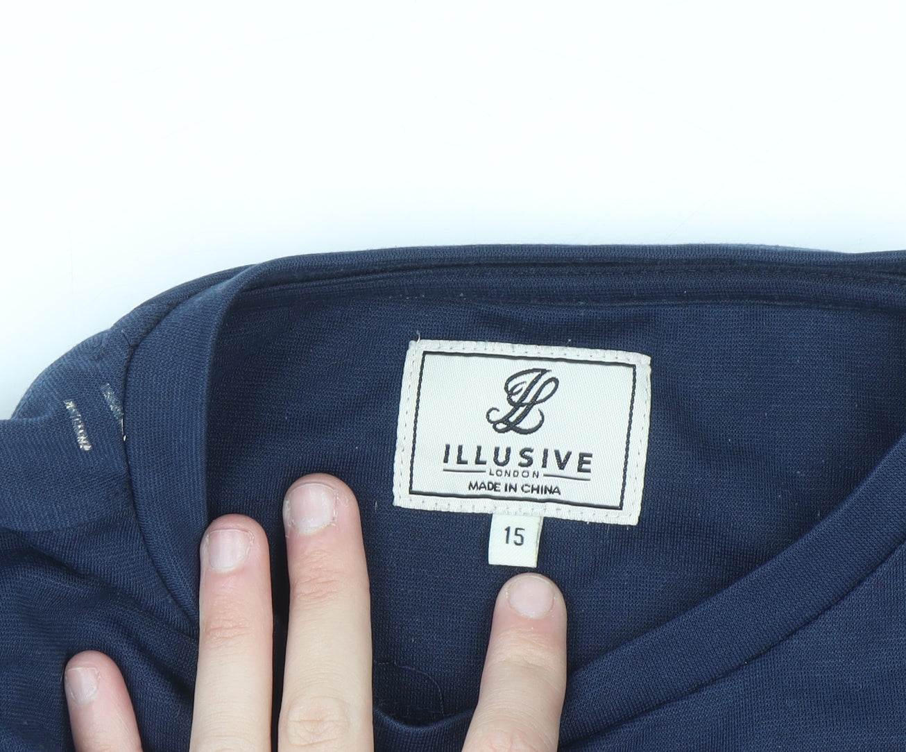 Illusive London Men's Blue Logo Crew Neck Sweatshirt Size L
