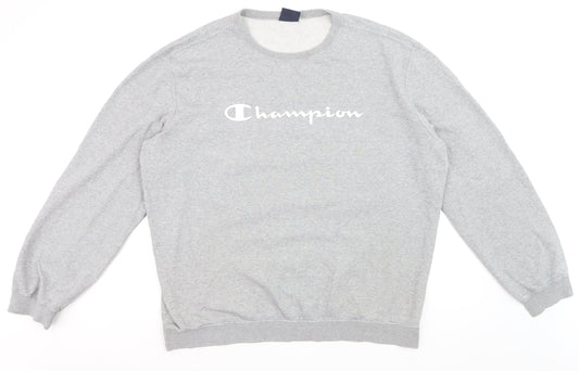 Champion Men's Grey 2XL Crew Neck Pullover Sweatshirt