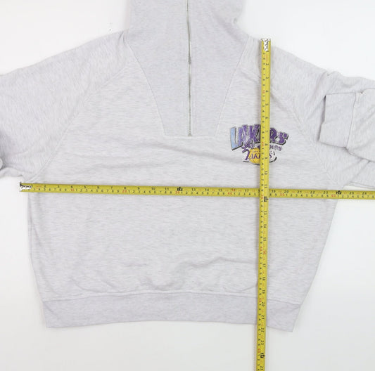 NBA Los Angeles Lakers Grey 1/4 Zip Sweatshirt Women M Regular Fit