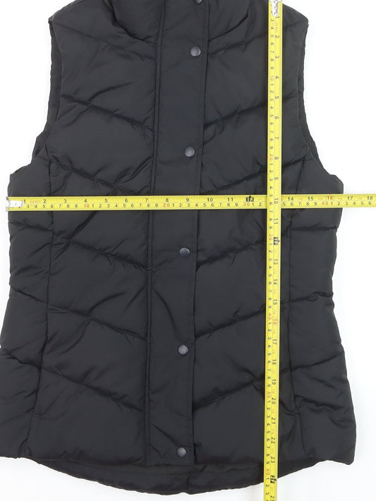 Gap Women's Black XS Puffer Waistcoat Quilted Sleeveless Vest