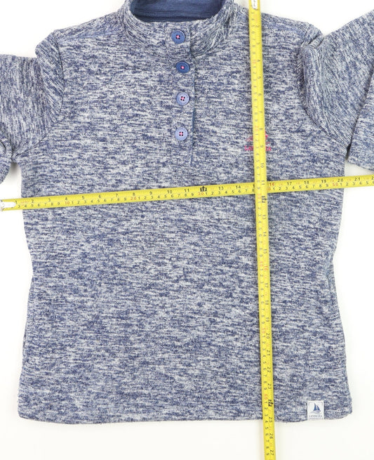 Land & Sea Womens Blue Henley Pullover Sweatshirt Size 12