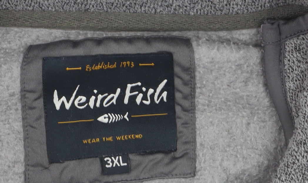 Weird Fish Men's Grey 3XL 1/4 Zip Fleece Pullover Sweatshirt