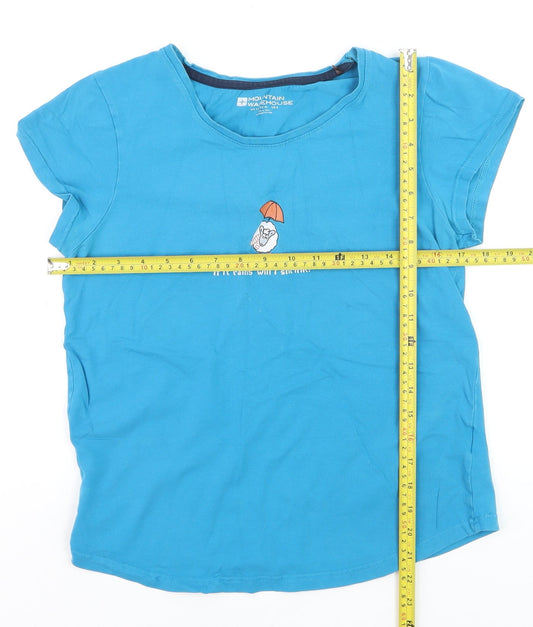 Mountain Warehouse Blue Kids L Funny Graphic Cotton T-Shirt