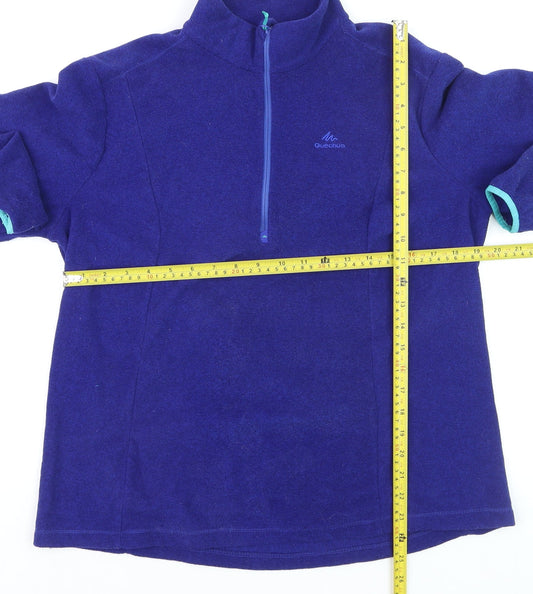 Quechua Men Blue XL Fleece 1/4 Zip Pullover Sweatshirt