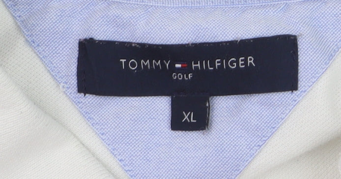 Tommy Hilfiger Men’s White Golf Polo Shirt XL Cotton Blend