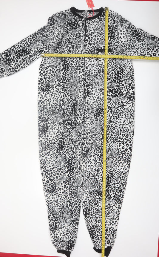 Love to Lounge Women's Black Animal Print Fleece One Piece Size 18-20