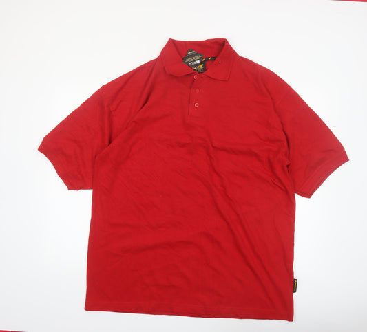 Work Bear Men's Red 2XL Durable Short Sleeve Polo Shirt