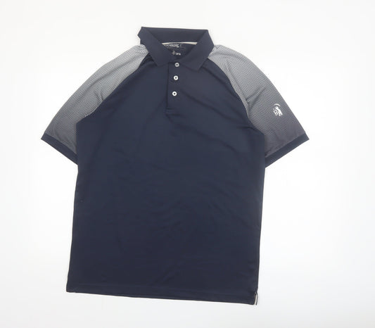 Pádraig Harrington Men's Blue Golf Polo Shirt Size S UV Protection
