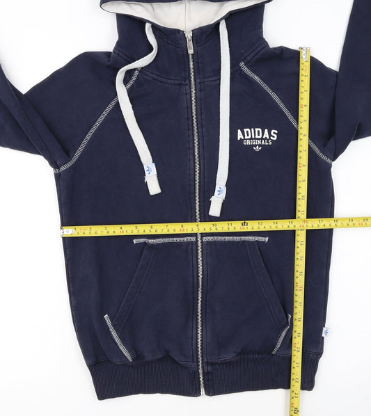 Adidas Originals Womens Navy Full Zip Hoodie Size 12