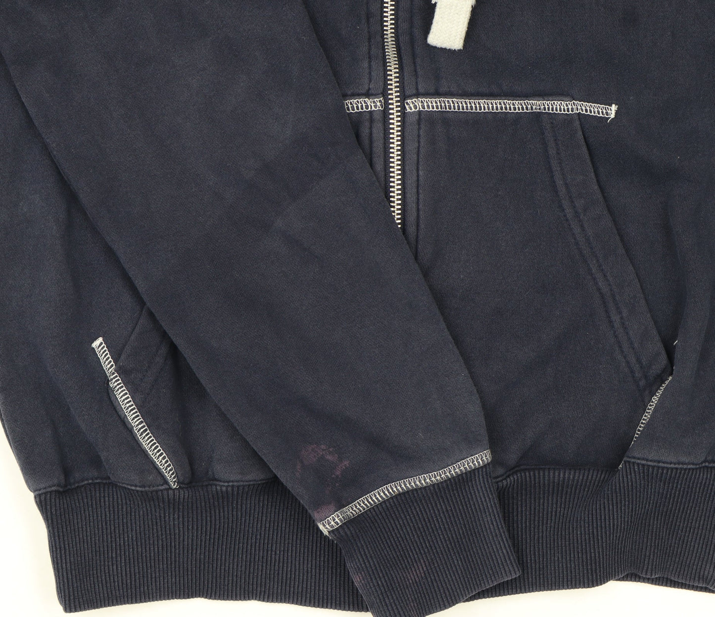 Additional view of Adidas Originals women’s navy full zip hoodie, size UK 12