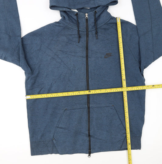 Nike Men's Blue Full Zip Hoodie L Regular Fit Lightweight Jacket