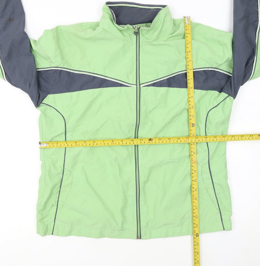 Champion Womens Green Track Jacket L Full Zip Lightweight Sportswear