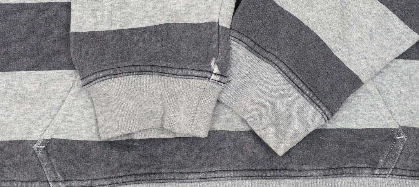 Additional view of Nike boys’ grey striped pullover hoodie l 12/13 years hooded fleece sweatshirt