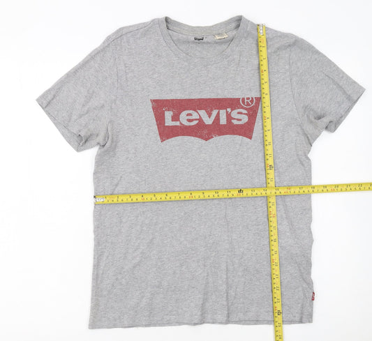 Levi's Womens Grey Small Classic Logo Short Sleeve Cotton T-Shirt