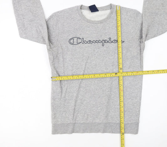 Champion Boys Grey Logo Pullover Sweatshirt 11-12 Years Regular Fit