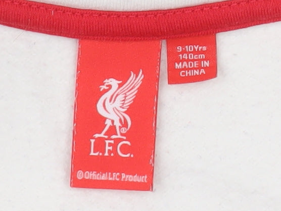 Additional view of Liverpool FC boys’ white grey 1/2 zip sweatshirt 9-10 years lined cotton blend