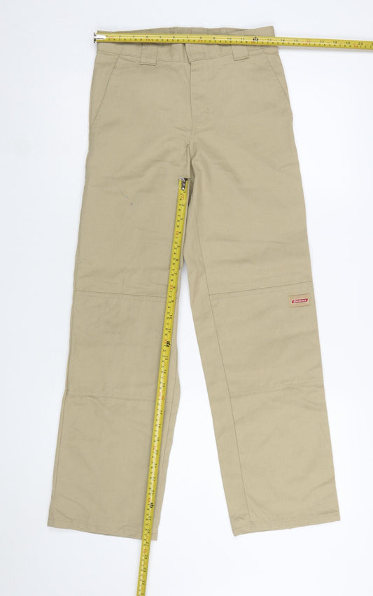 Dickies Boys Beige Chino Trousers 14 Years Regular Fit Durable Twill