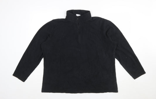 Columbia Mens Black XL 1/4 Zip Fleece Pullover Sweatshirt