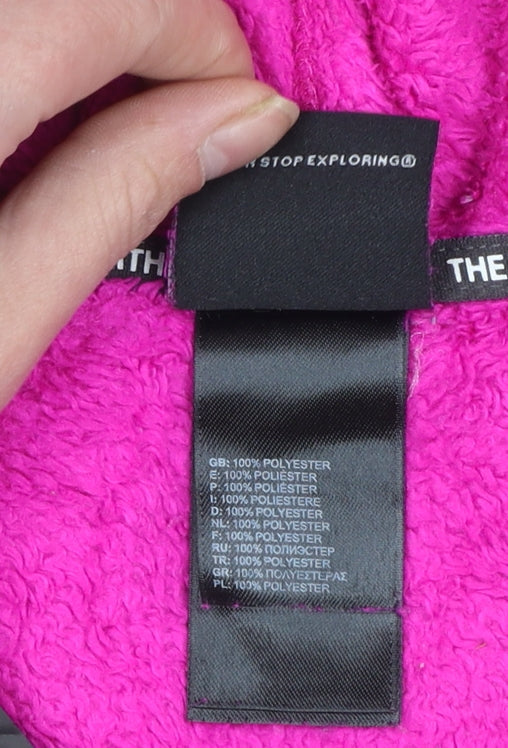 Additional view of The North Face girls’ pink hooded fleece jacket xl (18) full zip lined