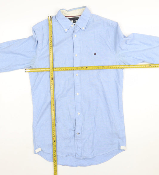 Tommy Hilfiger Men's Blue Slim Fit Stretch Button-Up Shirt Size S