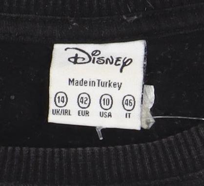 Disney Women Black Mickey Mouse Sequin Sweatshirt Size 14