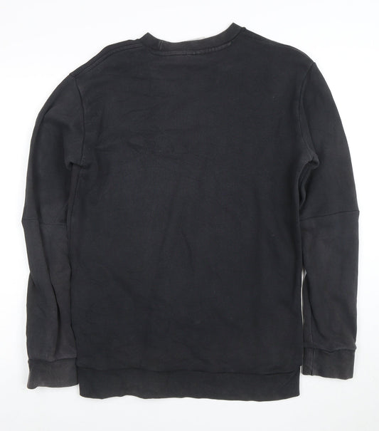 Adidas Mens Black Crew Neck Pullover Sweatshirt S