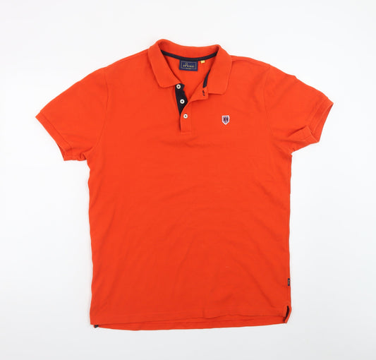 XV Kings Men's Orange Polo Shirt Size L Cotton Classic Fit